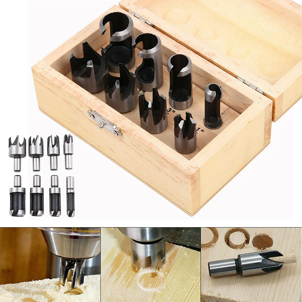 

Round Shank Hole Cutter Drill Bits Set Wood Plug Wooden Case High Quality