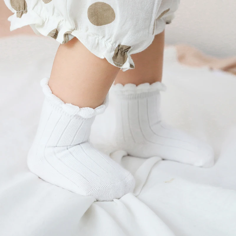 5 Pairs cotton newborn baby socks autumn winter bubble mouth loose bones combed children |
