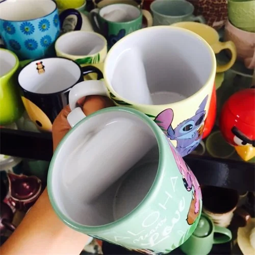 Диснеевские кружки Стич пары большой емкости Мультяшные керамические молочные