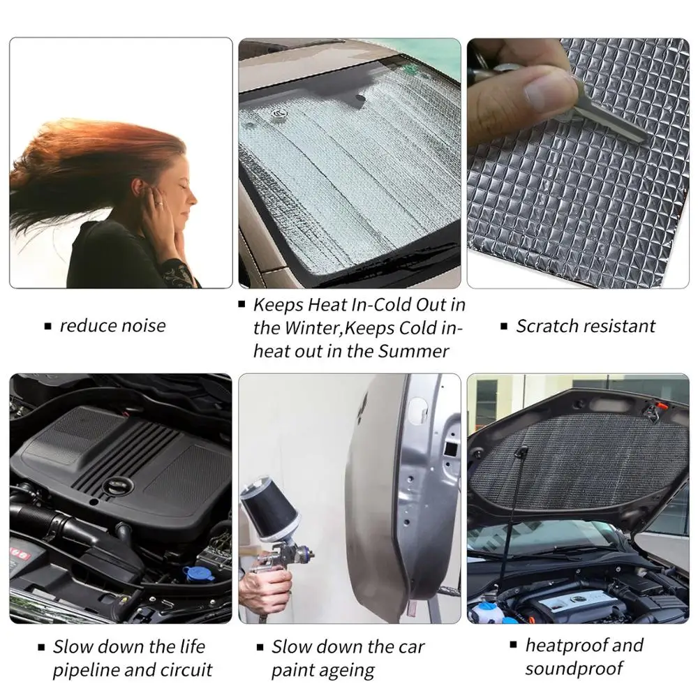 

2020 High quality 6mm Thick Rubber Foam Car Auto Tailgate Sound Insulation Deadener Soundproof Mat Pad drop shipping