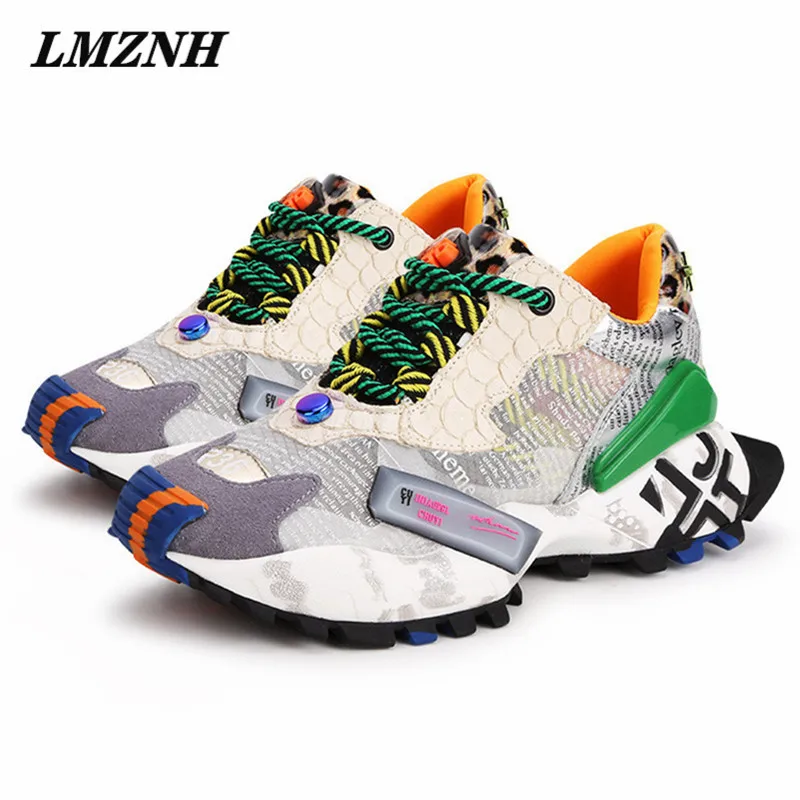 

Кроссовки LMZNH женские на платформе, дышащие, Вулканизированная подошва, брендовые дизайнерские, Повседневная модная обувь