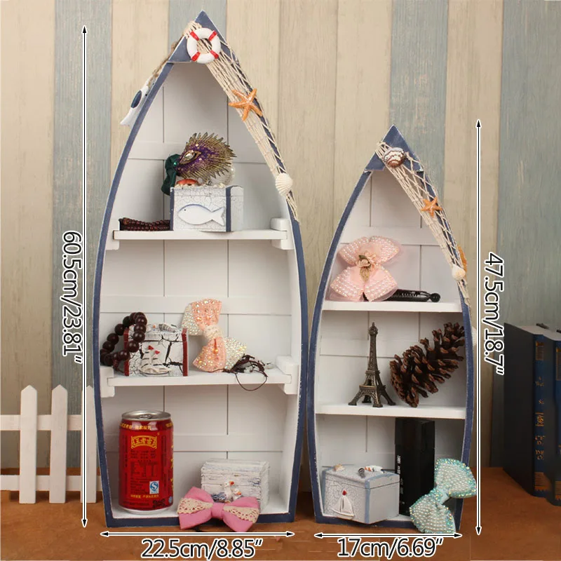 

Creative Wood Ship Storage Household Furniture Home Decoration Shelf Flower Pot Holders Storage Racks Decoration Craft Gifts