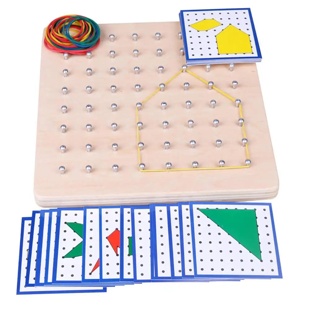 Графический резиновый галстук для ногтей Geoboard с картами для изучения математики развивающие детские игрушки использовать резиновый ремешок tmake различная форма доска для ногтей