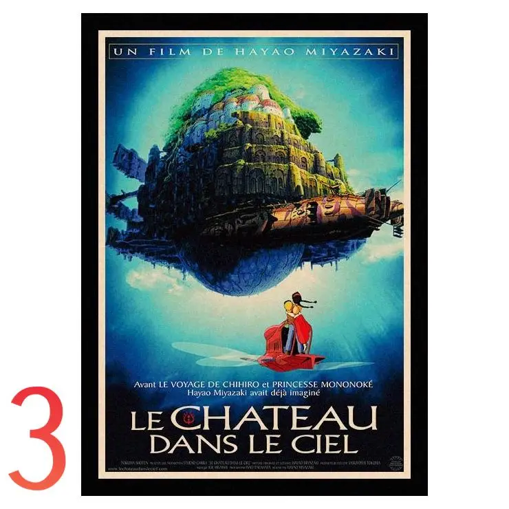 Золотой Идеальный JL Laputa Castle in the Sky Хаяо миядзяки; домашний декор крафт Бумага высокое качество постер на стену стикеры TKZC01 - Цвет: Золотой