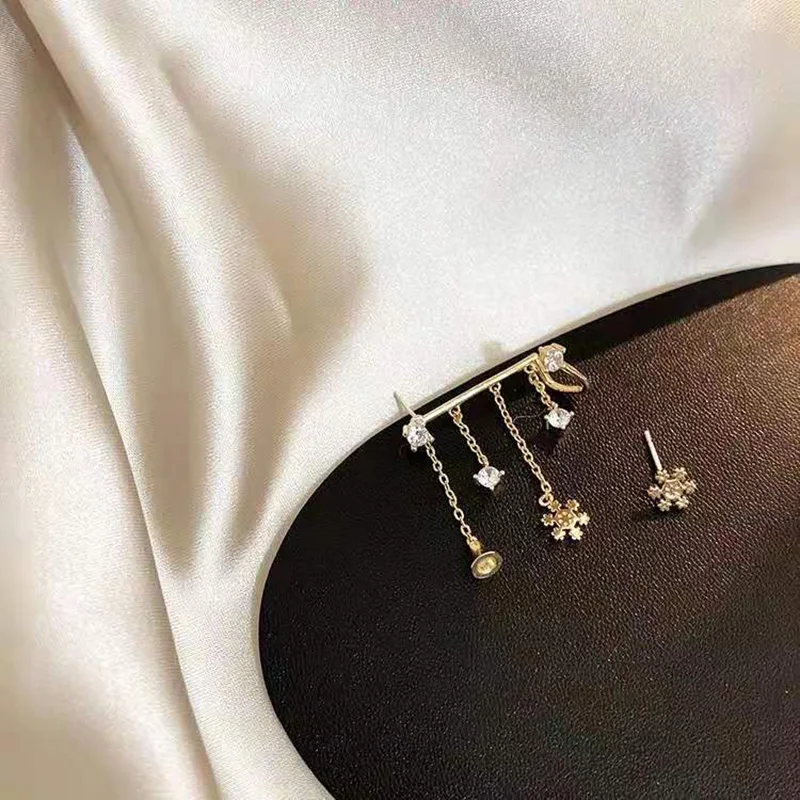 

2021 Hot Summer Korean Small Flower Lovely Black Bead Drop Earrings For Women Ear Jewelry Brincos Fashion Pendientes