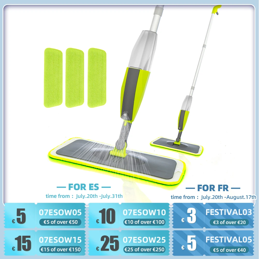 Швабра с пульверизатором из микрофибры профессиональная бытовая техника для