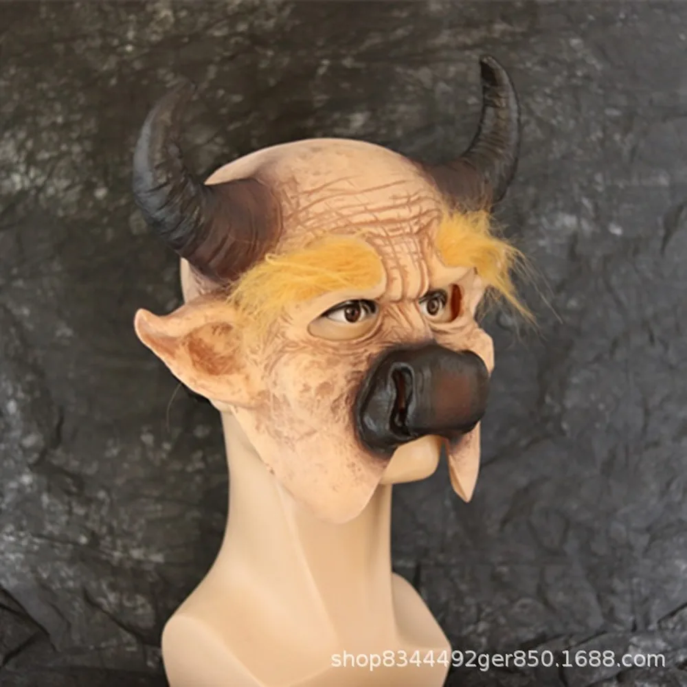 Животное головной убор корова маска-рог путешествие к западу версия дьявола