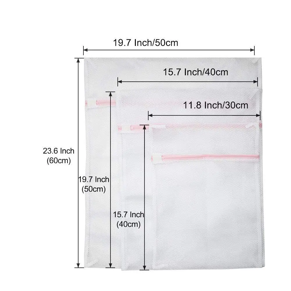 Большая Сетчатая Сумка для стирки набор из 4 прочных мешков грубой сетки с