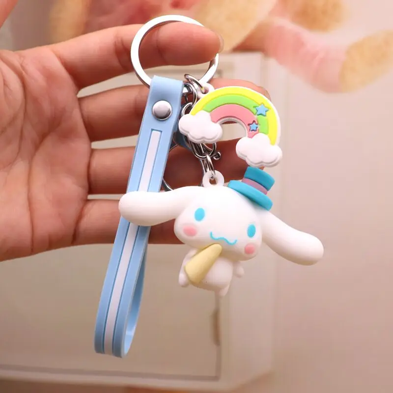 

New Creative Animal My Melody Keychain PVC Silica Gel Key Chains Bag Pendant Keyring for Girls Figure Toy accessories Gifts
