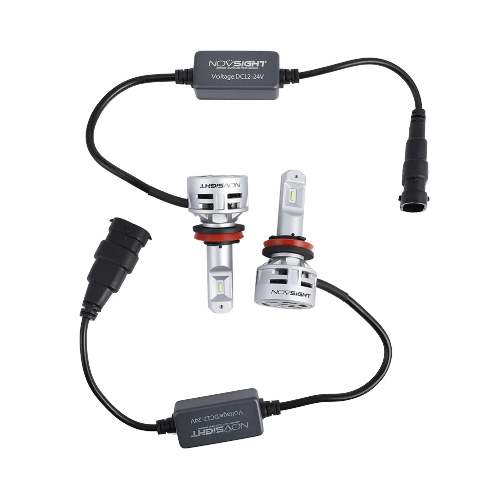 1 пара NOVSIGHT H4 H11 H7 9005 Автомобильные светодиодные фары H16JP 60 Вт 10000LM для вождения