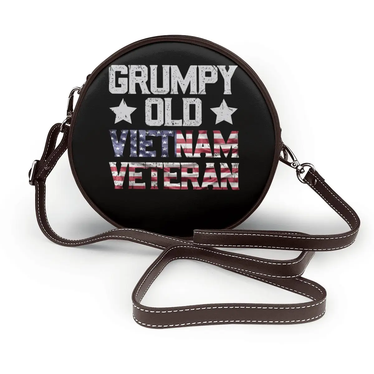 

Grandpa Shoulder Bag Reusable Leather Business Round Bag Woman Gifts Purse