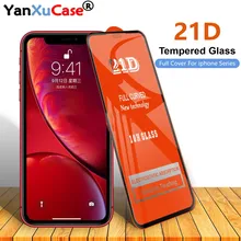 50pcs 21D Screen Protector For iPhone 13 12 Mini 11 Pro Max XS X 8 7 6S Plus SE2 Full Coverage Cover Curved Tempered Glass Film