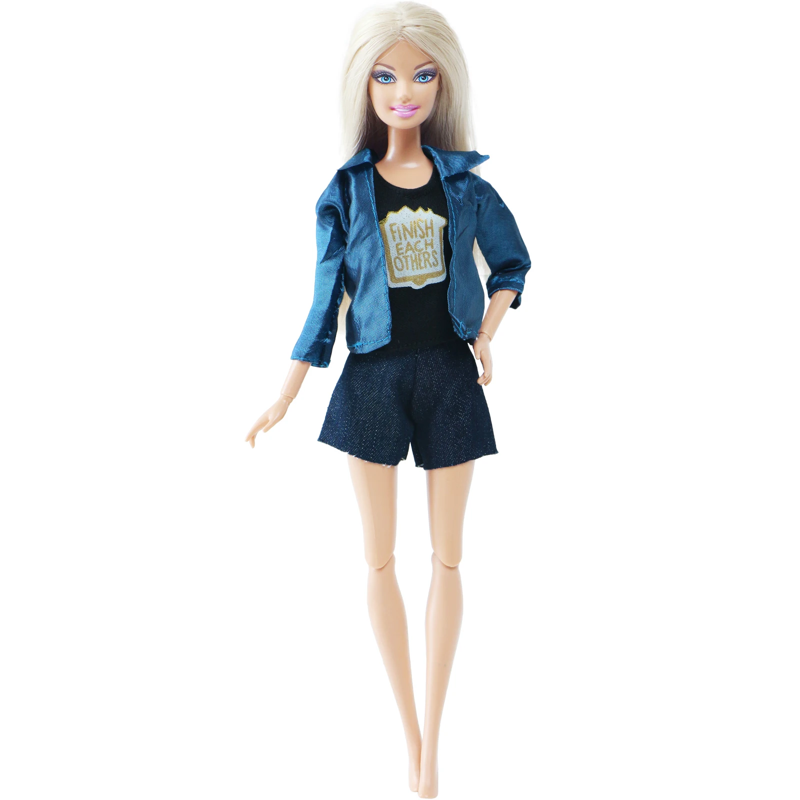 Модный кукольный наряд 3 шт./компл. 1 куртка пиджак футболка без рукавов шорты