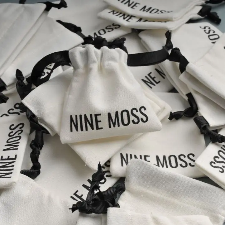 Recyclable Cotton White Jewelry Jewellery Pouch And Bag with Custom Logo