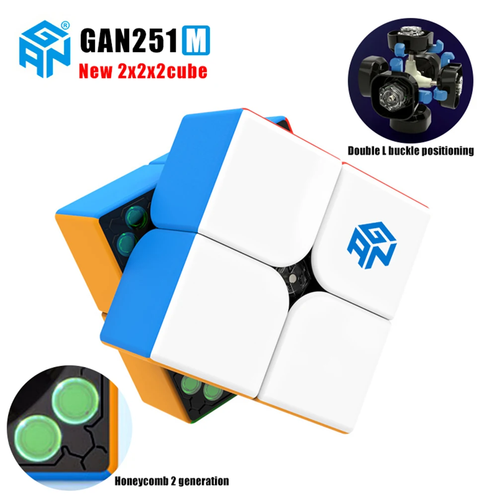 GAN251 M 2x2x2 Professional Magnetic Cube GAN 251 M 2x2 Speed Cube GAN 251 M Magic Cubo GOOSE 2X2 Magnetic Cube GAN251M