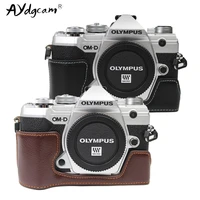 genuine leather em5 iii camera case protective half body cover base for olympus omd em5 iii e m5 mark iii em5 mk3 em5 3