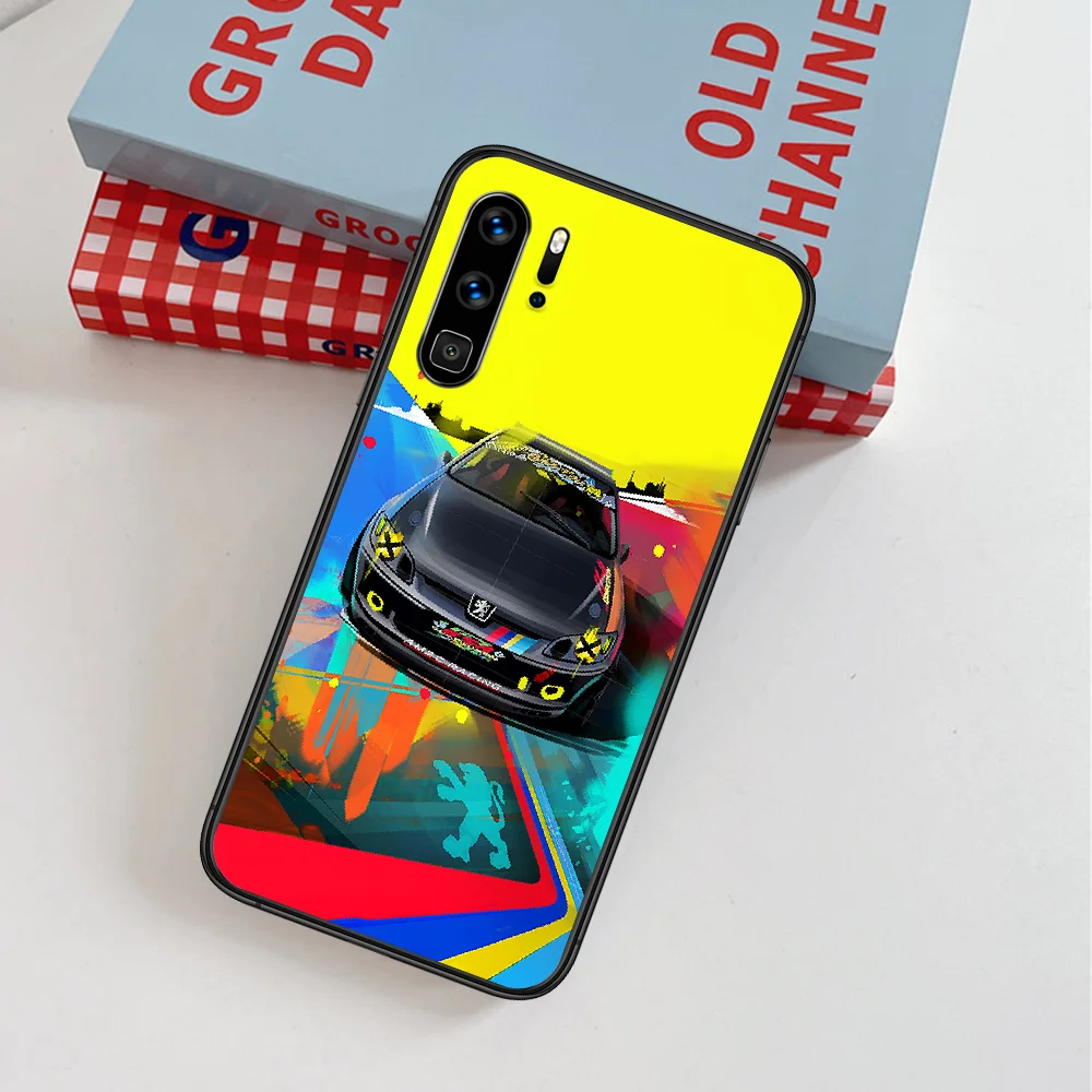 

PEUGEOT Sport Car Luxury Cool Phone Case For Huawei P Mate Smart 10 20 30 40 Lite Z 2019 Pro black Back Tpu Cell 3D Hoesjes