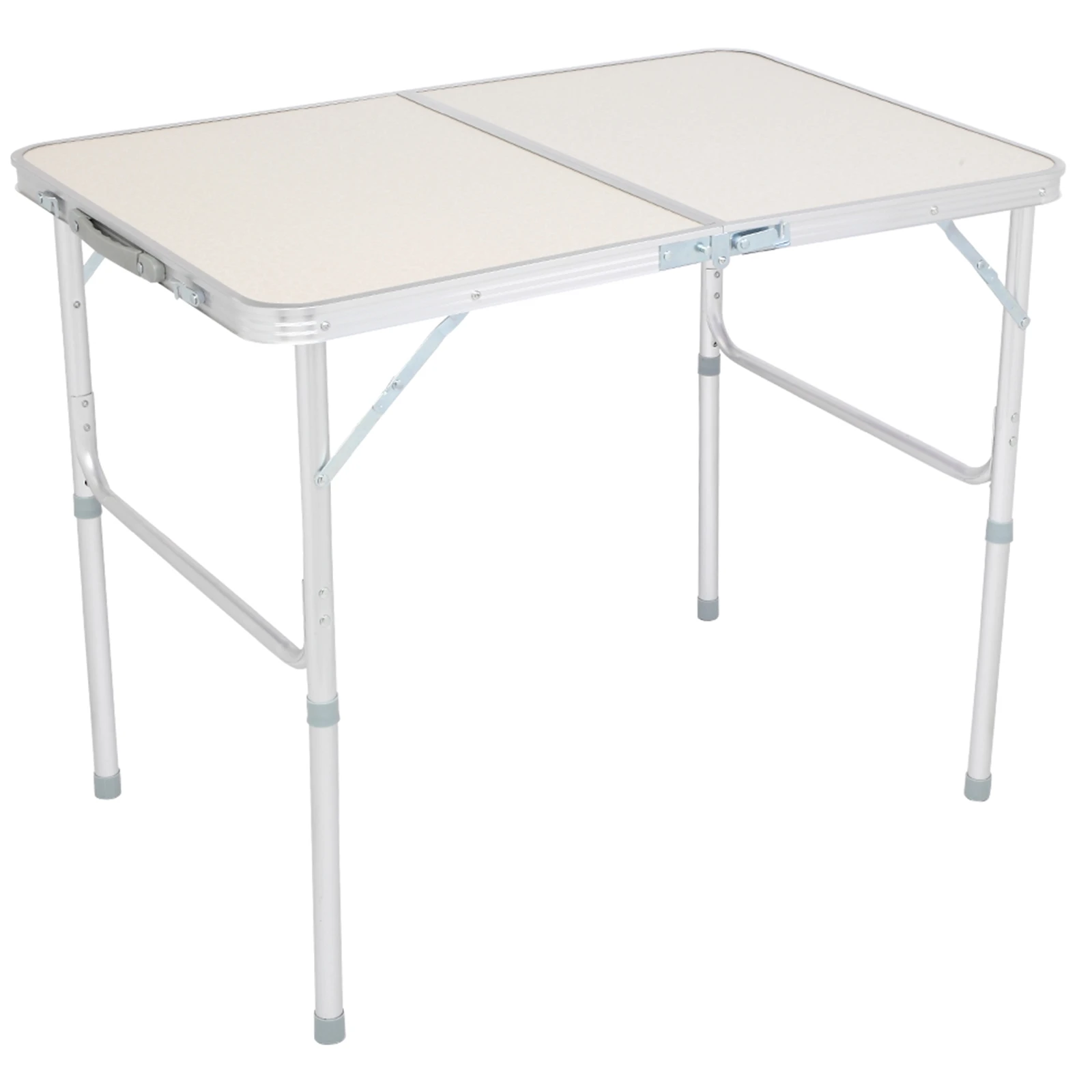 

90 x 60 x 70cm Home Use Aluminum Alloy Folding Table White Desk Utility Table for Indoor Outdoor Camping Picnics Barbecues