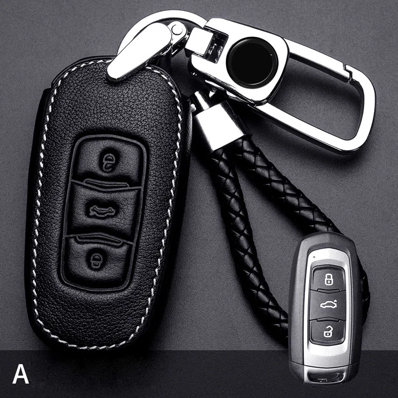 

Genuine Leather Car Key Cover Key Case Protection For Geely Atlas Boyue NL3 EX7 Emgrand X7 EmgrarandX7 SUV GT GC9 borui