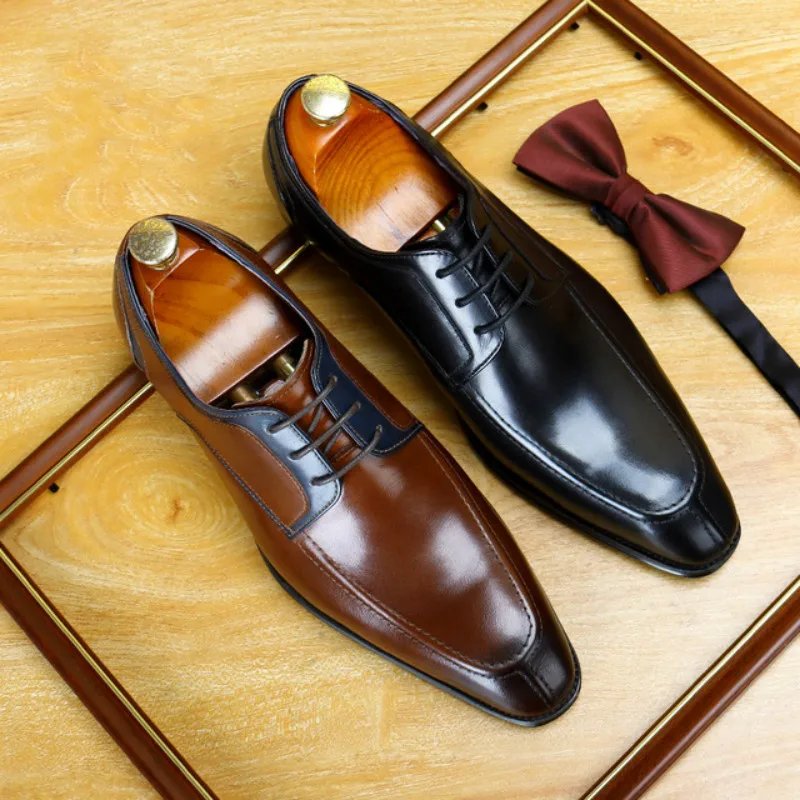 Броги мужские из натуральной коровьей кожи деловые свадебные банкетные туфли
