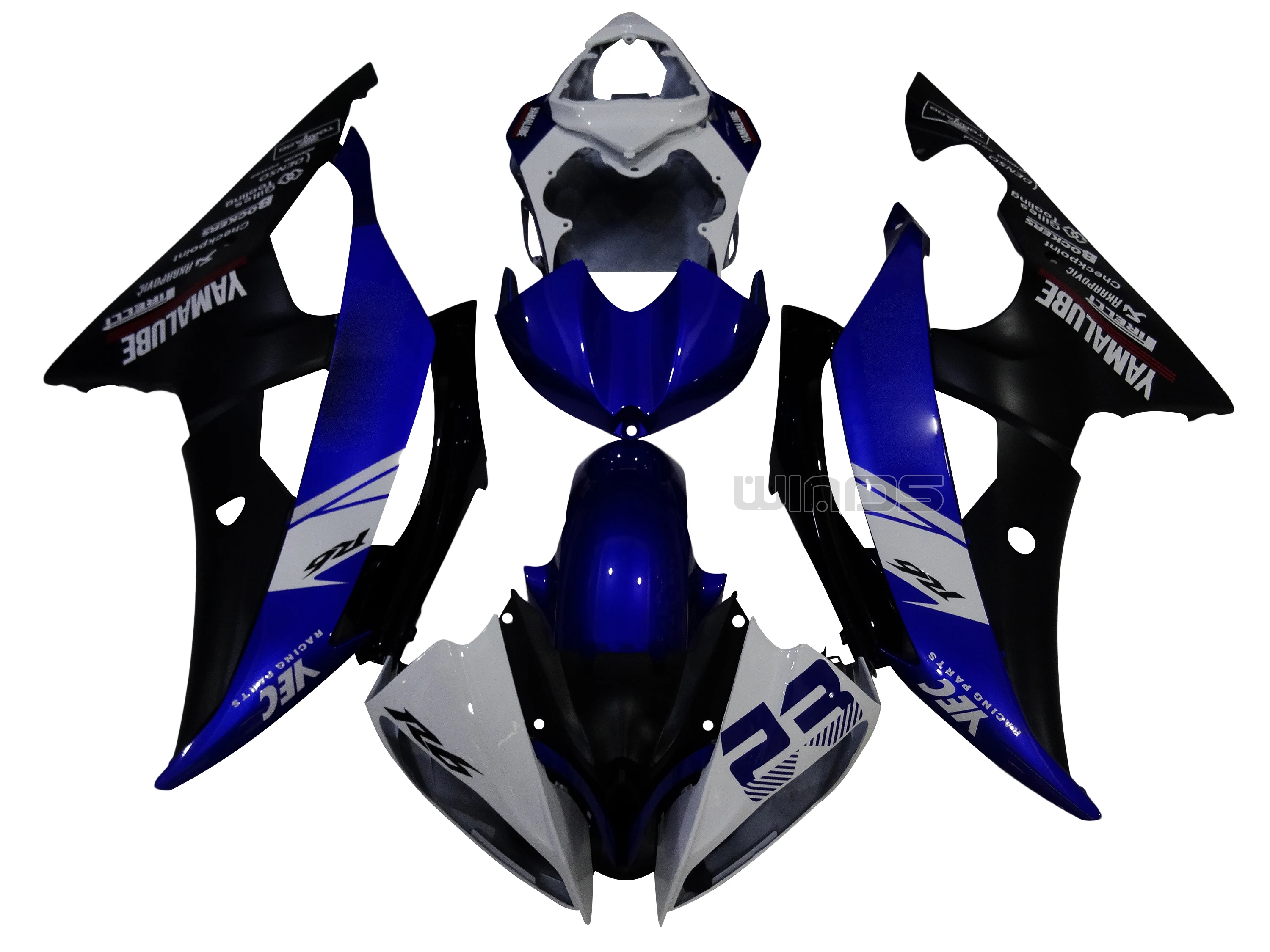 

For Yahama YZF600 YZF R6 2008-2016 2009 2010 2011 2012 2013 2014 2015 Injection Body Fairing Kit Blue Black