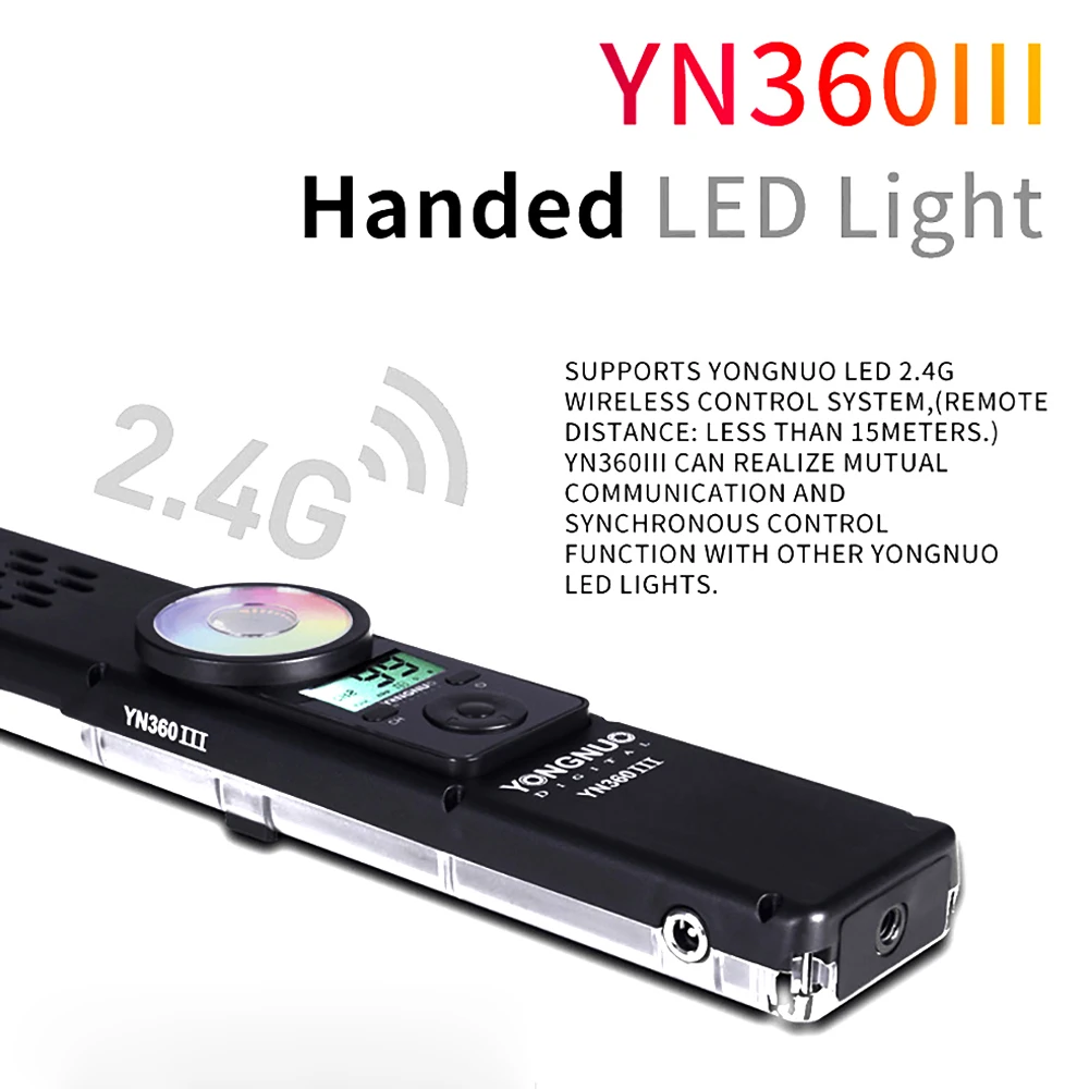 Yongnuo YN360III Ручной RGB светодиодный светильник для видеосъемки Ice Stick 3200K 5500K