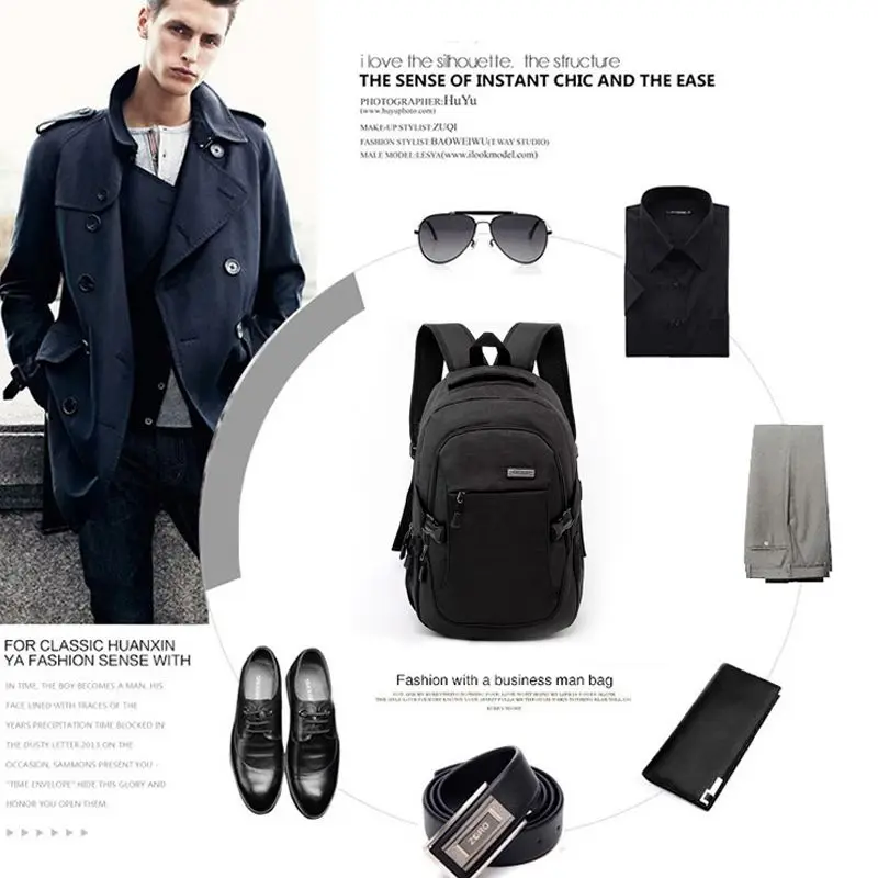 Рюкзак для ноутбука с usb портом зарядки бизнес водостойкий полиэстер и сумка