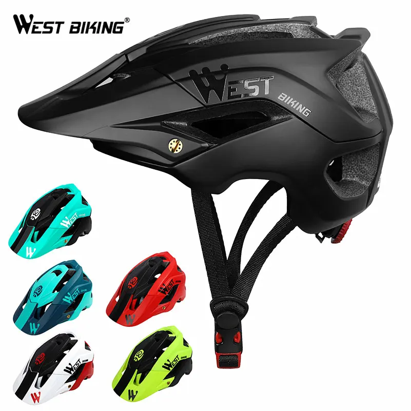 

WEST BIKING MTB Bike Helmet Safety Cycling Road Bicycle Equipment Ultralight Sunshade Hat Integrally Molded Cycle Helmets Men