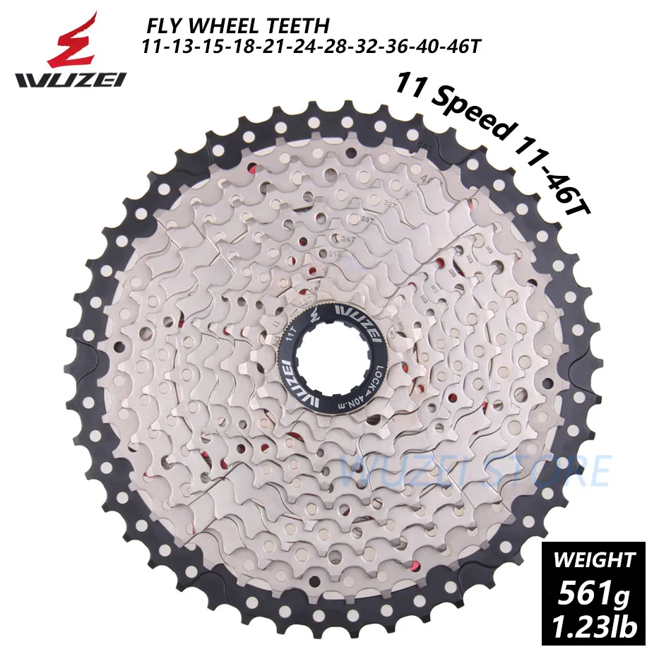 WUZEI 8 S/9 S/10 S/11 S/12 S кассета 32/36/40/42/46/50T Сталь mtb горный велосипед свободного хода Совместимость Shimano - Color: 11 Speed 11-46T