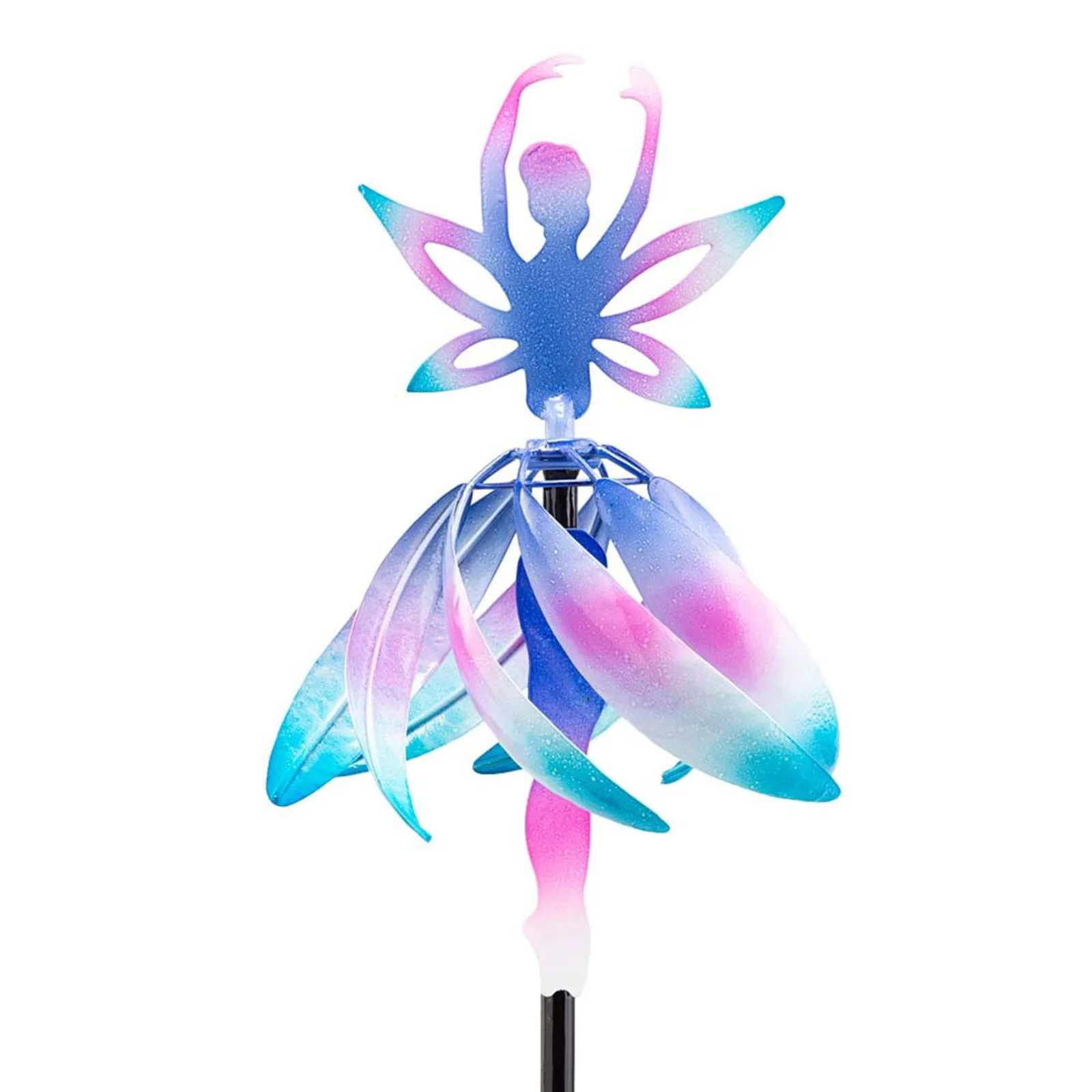 

Gradient Rainbow Color Ballerina Wind Spinner Winds Gauge Windmill Sculptures Stake Construction for Home Garden Patio Yard
