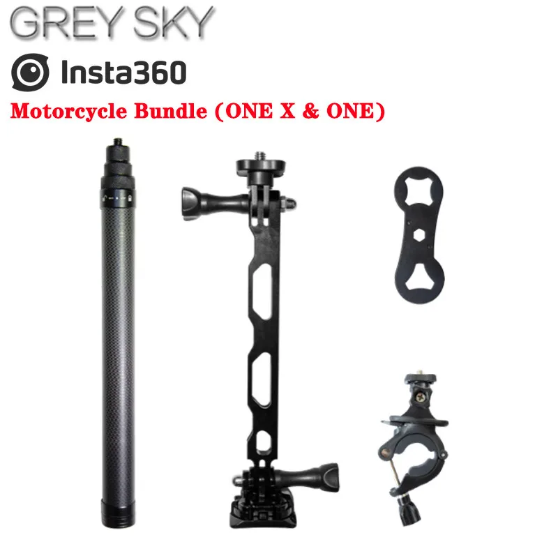 Motorcycle Bundle Insta360 one x Bullet Time Insta360 ONE X селфи палка набор+ многофункциональная 360 Вращающаяся ручка набор аксессуаров - Цвет: Motorcycle Bundle