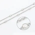 XP ювелирные изделия (46 см х 4 мм) 18 дюймов крошечные белые круглые бусины ожерелья для женщин родий золото Цвет, модное ювелирное изделие