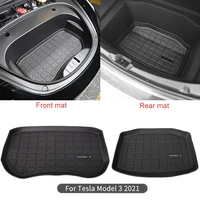 newest model 3 2021 car front mat trunk storage mats for tesla model 3 car accessories cargo tray trunk tpe waterproof pad mod