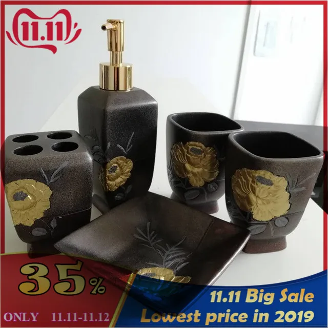 5 комплектов керамических принадлежностей для ванной комнаты чистящие