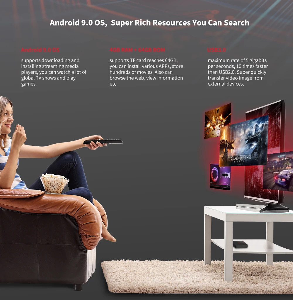 MAGICSEE N5 NOVA tv Box 2,4G голосовой пульт с воздушной мышью Android 9,0 4 Гб ОЗУ 32 ГБ/64 Гб ПЗУ двухдиапазонный WiFi BT4.0 4K телеприставка