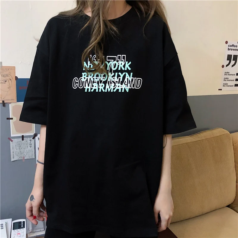 Уличная одежда в стиле хип-хоп футболки с короткими рукавами для девочек