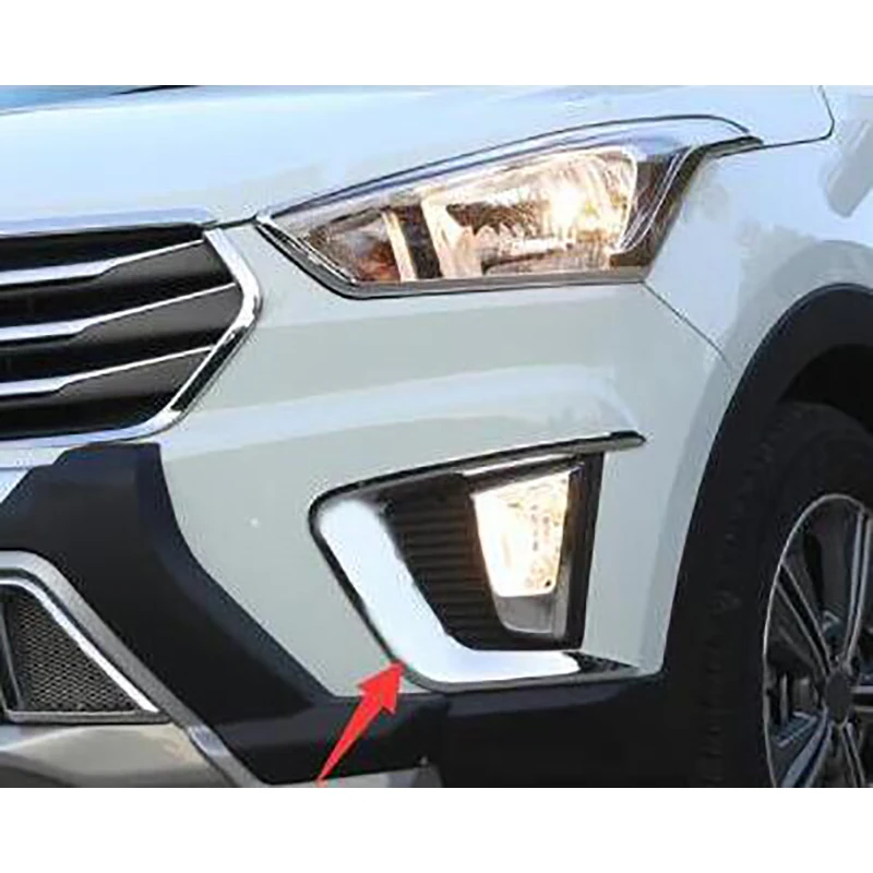 Для hyundai Creta IX25 до автомобильный хромированный Стайлинг ABS передний/задний противотуманный светильник, наклейки, внешние аксессуары