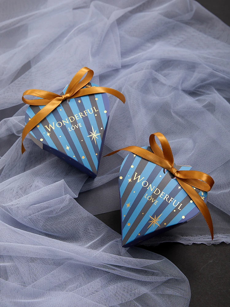 Высокое качество сердце любовь Лазерная полосатая позолоченная Подарочная