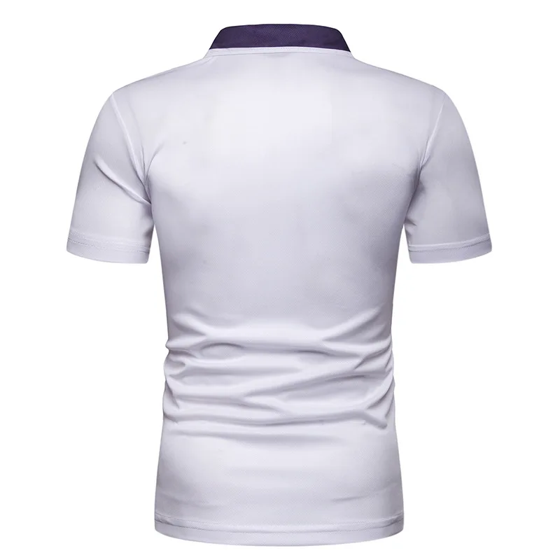 Мужская одежда 2018 мода короткий рукав Контрастная Полоса Тонкая Повседневная