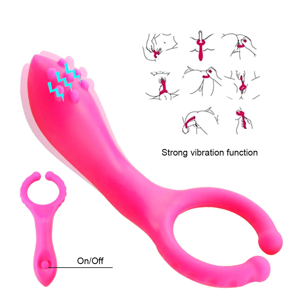 Strong Penis Ring Vibrator Reusable Sex Delay Cock Vibrating Sleeve Extension Condom Erotic Toys Anal plug for men | Красота и