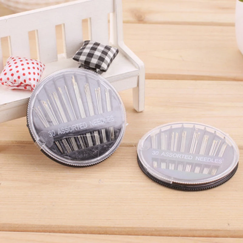 30 шт./компл. Ассорти ручные швейные иглы с круглой коробкой для хранения из