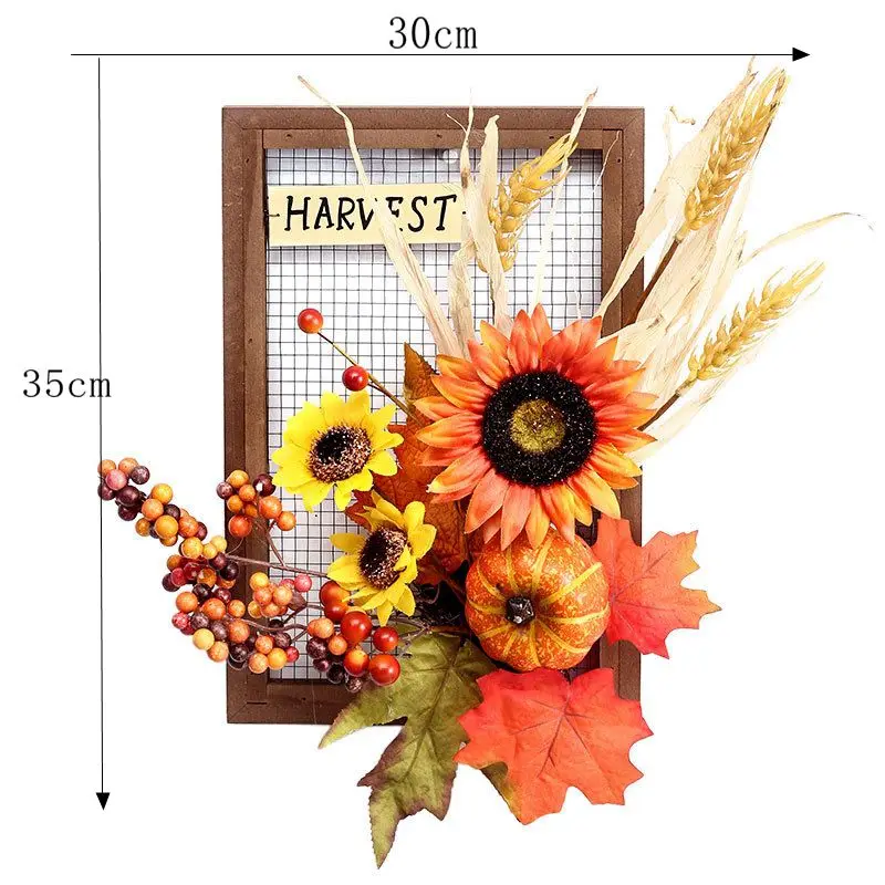 Halloween decorations Harvest festival simulation sunflower pumpkin photo frame garland home wall hanging door | Дом и сад