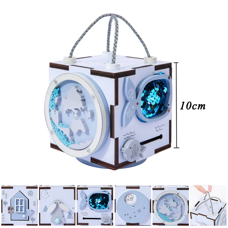 Детские деревянные игрушки-кубики Монтессори часы с разблокировкой и винтами