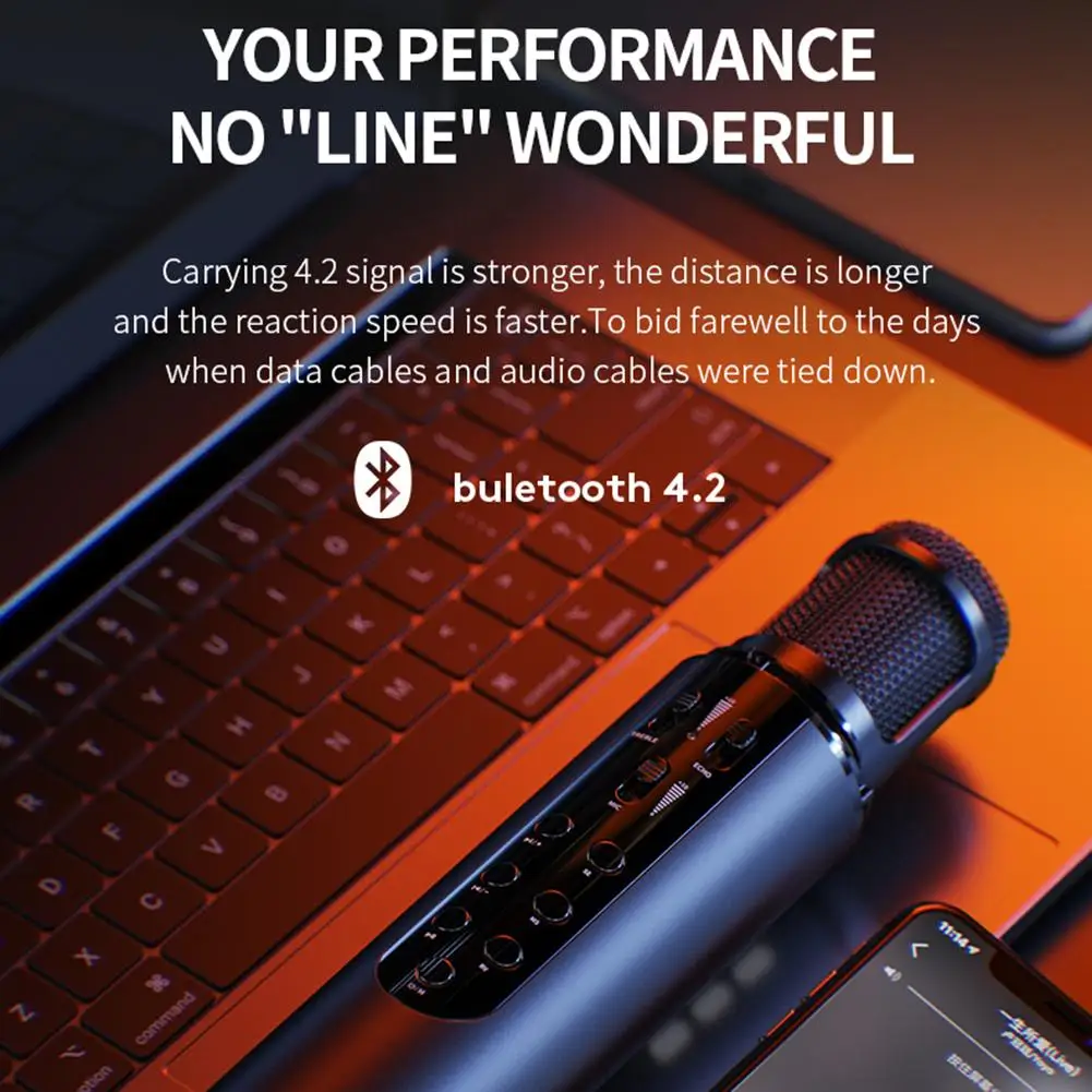K1 Bluetooth 4 2 караоке микрофон DSP беспроводной профессиональный Динамик ручной плеер