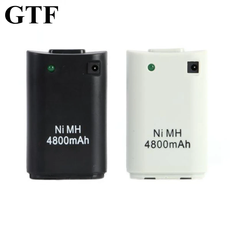 

Gtf 4800mah battery for xbox 360 white / black rechargeable battery ni-mh + charging cable usb for wireless control of xbox 360