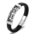Мужские браслеты, ювелирные изделия, панк дизайн, специальный узор, велосипедная цепь, аксессуары из нержавеющей стали, мужской кожаный браслет, подарки на день рождения