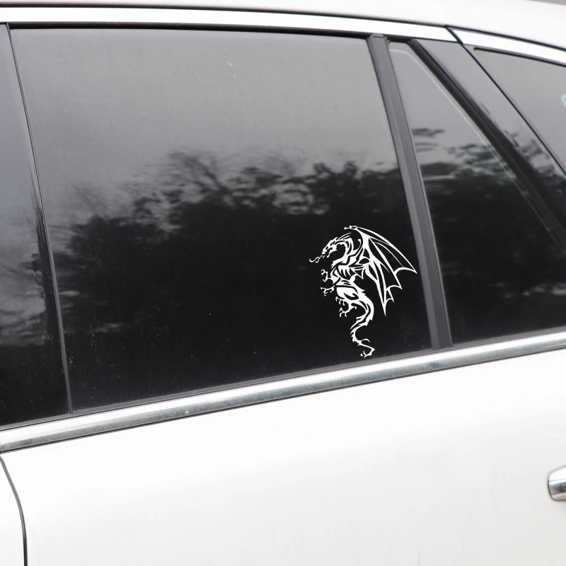 

YJZT 13.6CM*17.2CM Mythological Dragon Creative Pattern Car Trunk Car Sticker Vinyl Decal Black/Silver C4-2334