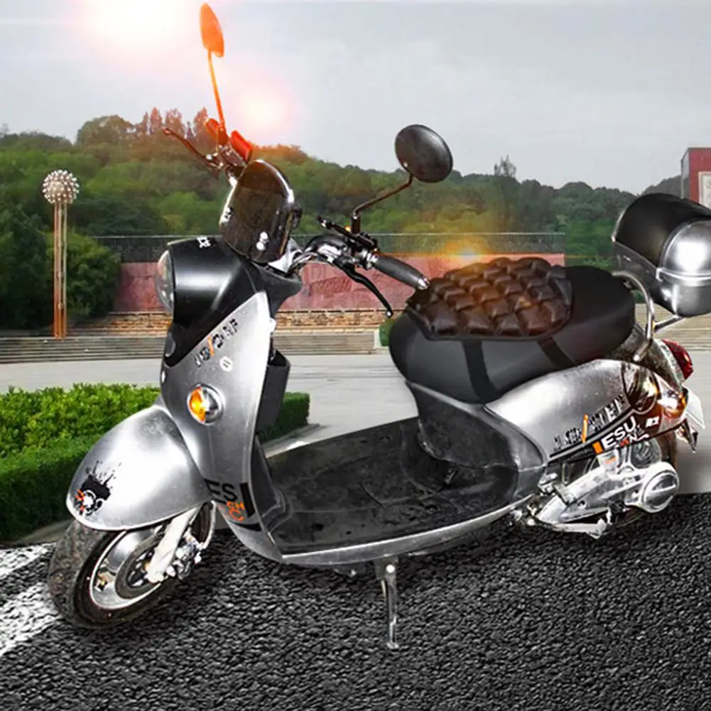 Черная 3D декомпрессионная подушка для сиденья мотоцикла электрическая