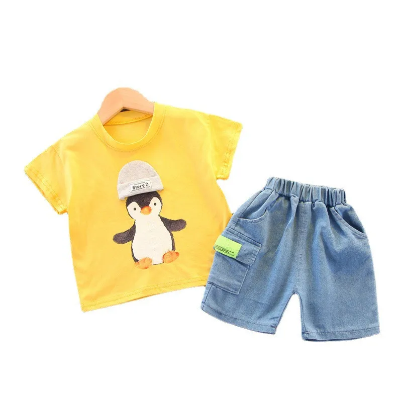 

Summer Children Cartoon Clothes Baby Boys Fashiont Shirt Shorts 2Pcs/sets Kids Infant Girls Cotton Clothing Toddler Tracksuits