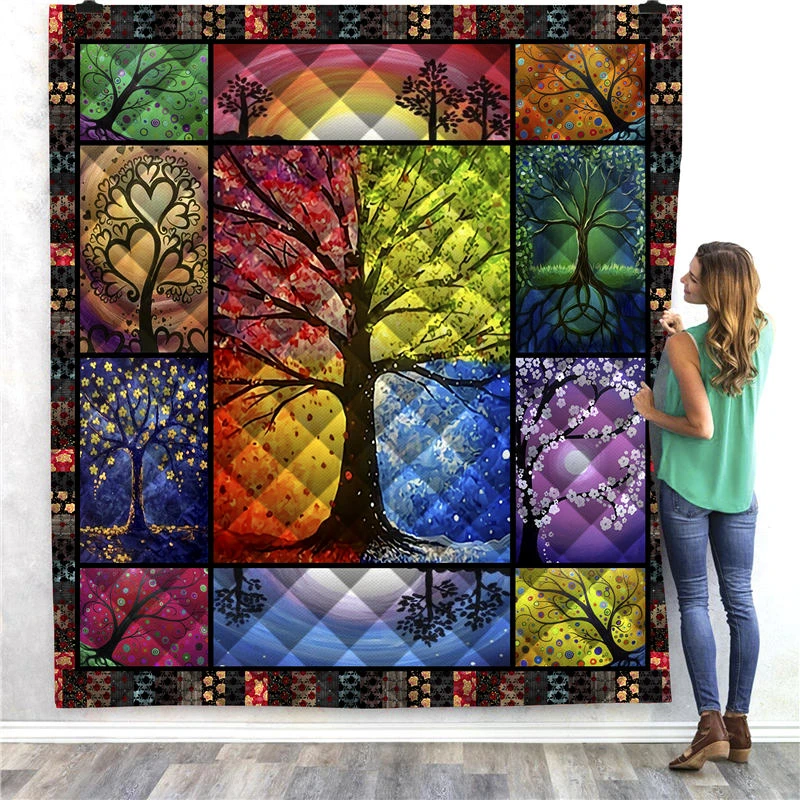 

Plant Starry Sky Printed Home Sofa Cover Quilt Kids Adult Warm Blankets For Beds Outdoor Camping Picnic Quilt Dropshipping